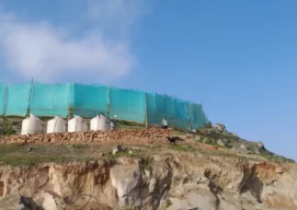Fog-catching nets on the outskirts of Lima